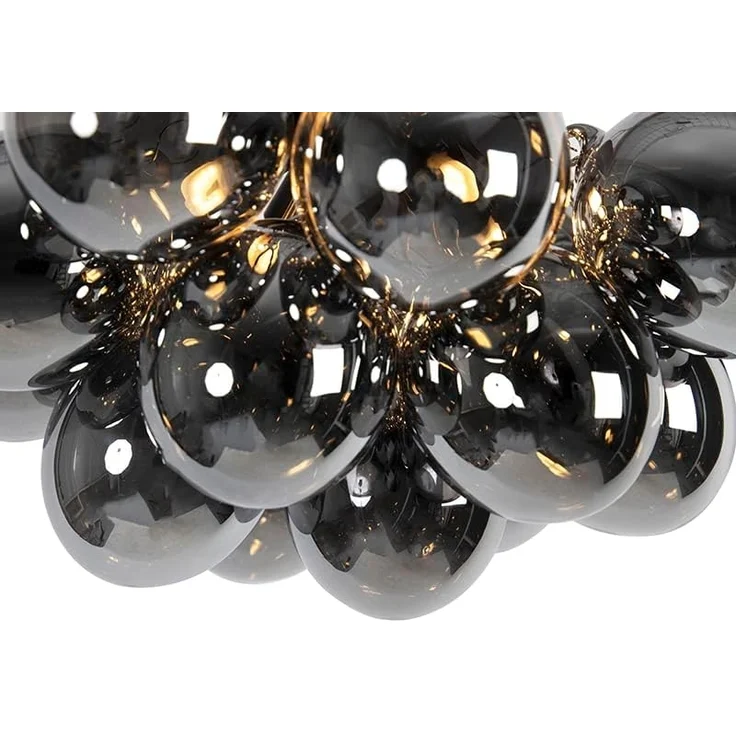 Qazqa Deckenleuchte Uvas, ohne Leuchtmittel, G9, Schwarz, Design, Glas, 4-flammig – Bild 2