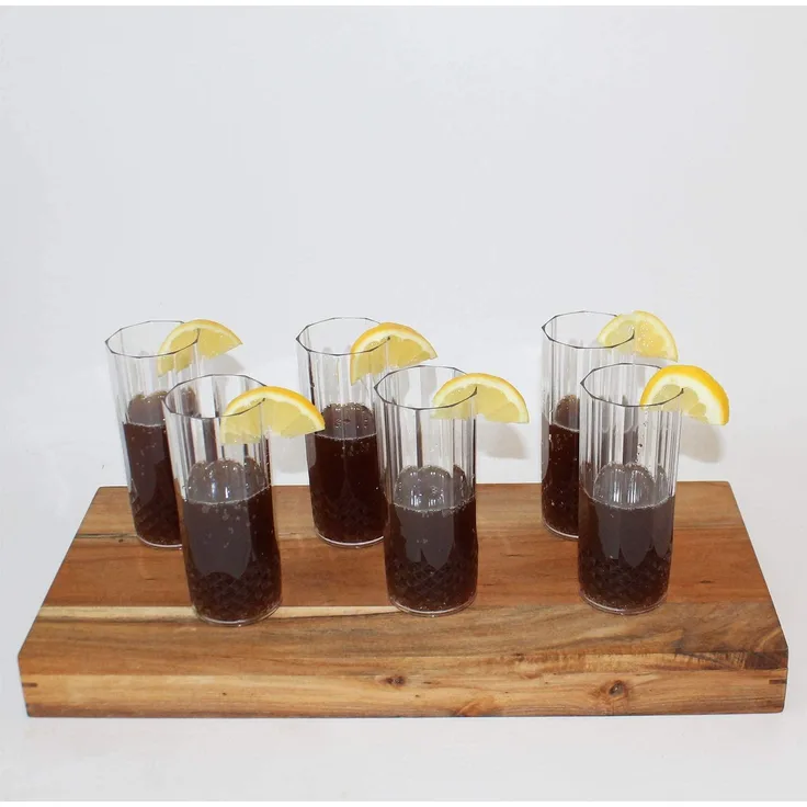 6er Set Kunststoff Longdrink-Gläser Kristalleffekt 400ml - Ø16x15 cm