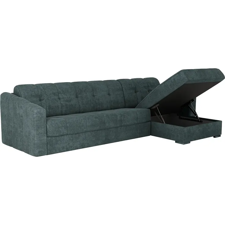 Vente-unique - DARIELO Sofa Stoff Blau - B 223 cm152 cm x H 85 cm x L 295 cm – Bild 6