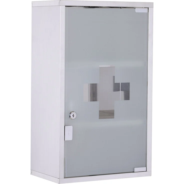 Medizinschrank 50x30x18cm Mobile Erste-Hilfe-Badezimmerbox a, 30.0×18.0×50.0cm, Grau 3 ripiani, MELAYR – Bild 2