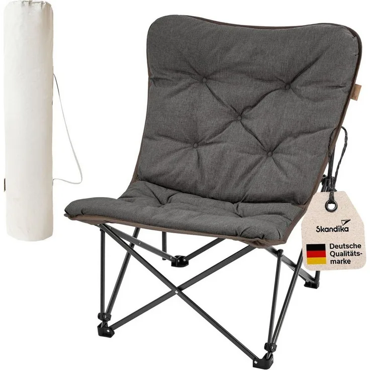 Skandika Campingstuhl Mala, bequemer Klappsessel, Gartenstuhl, Faltstuhl, gepolstert, Tragetasche, Robustes Stahlgestel, für Outdoor und Indoor, Balkon