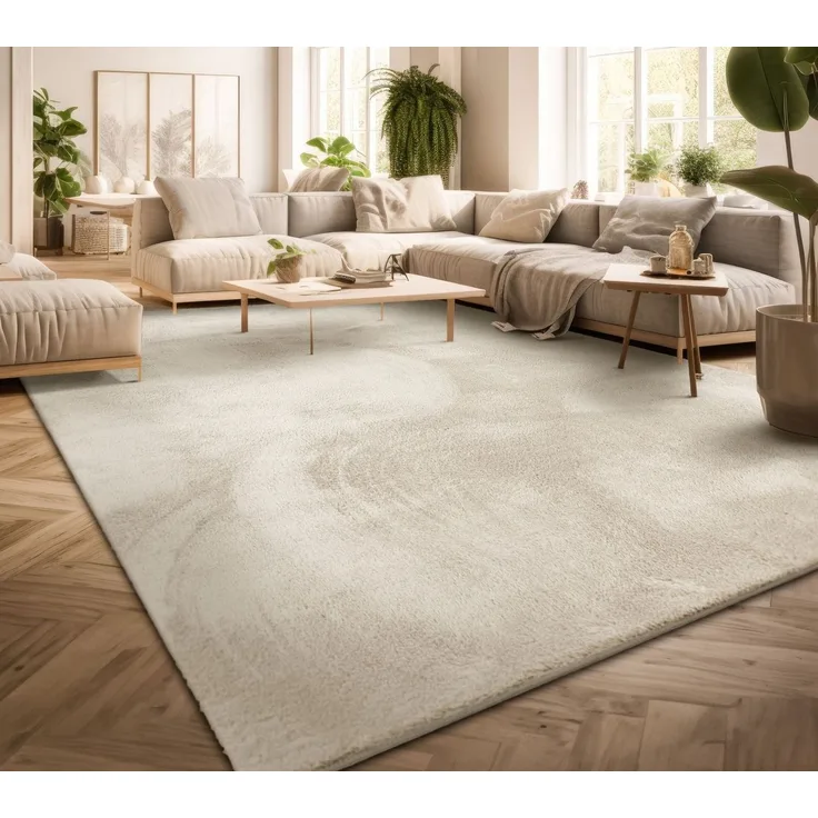 TT Home Teppich Diele, Esszimmer, Flur, Schlafzimmer, Wohnzimmer, Rechteckig, Höhe: 14 mm, Wohnzimmer Kurzflor Einfarbig Modernes Design Waschbar