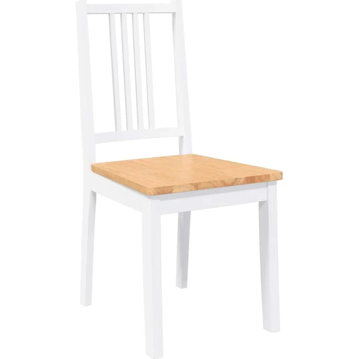 vidaXL Esszimmerstühle 2 Stk. Weiß Massivholz Gummibaum 4102399 – Bild 3
