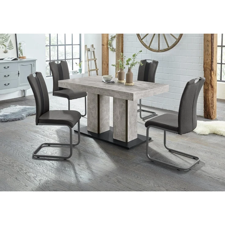 HELA Essgruppe ROSE, (Set, 5-tlg), bestehend aus einem Tisch 140-180 cm und 4 Stühlen – Bild 5