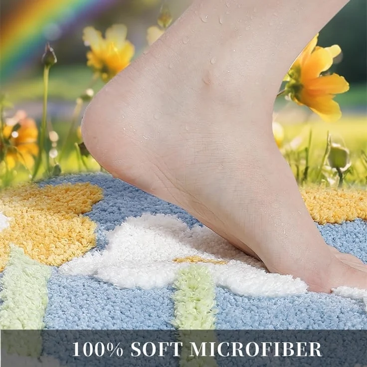 ABC Rutschfester Badteppich, 50 x 80 cm, super saugfähig, maschinenwaschbar, weich und ideal für die Dusche. Geeignet für Badezimmer, Wohnzimmer, Küche und Schlafzimmer – Bild 3