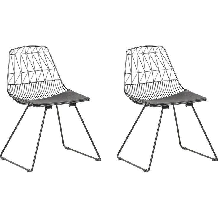 Metallstuhl schwarz 2er Set HARLAN