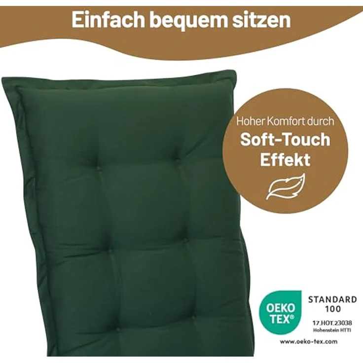 Herlag Hochlehnerauflage Valeria Gartenstuhlauflage für Hochlehner 123x50x7,5cm Muster, Gartenmöbelauflage Design-Edition – Bild 6