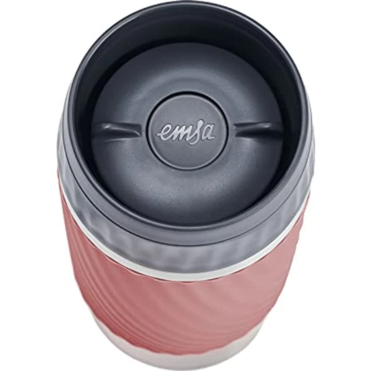 EMSA 'Travel Mug Easy Twist' Isolierbecher, Edelstahl/Silikon, koralle, 360 ml – Bild 13
