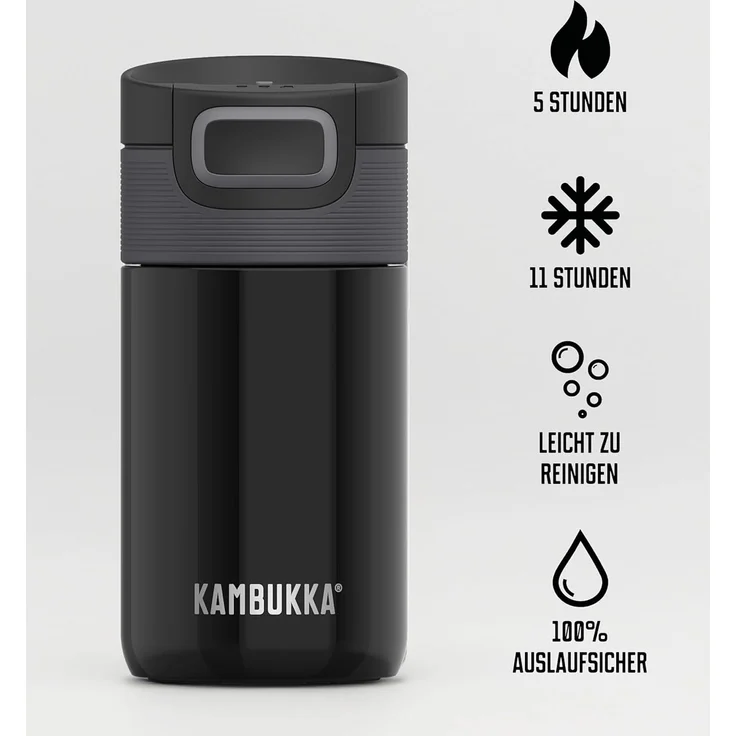 Kambukka etna Pitch Black 300 ml schwarzer Edelstahl-Thermobecher – Bild 2
