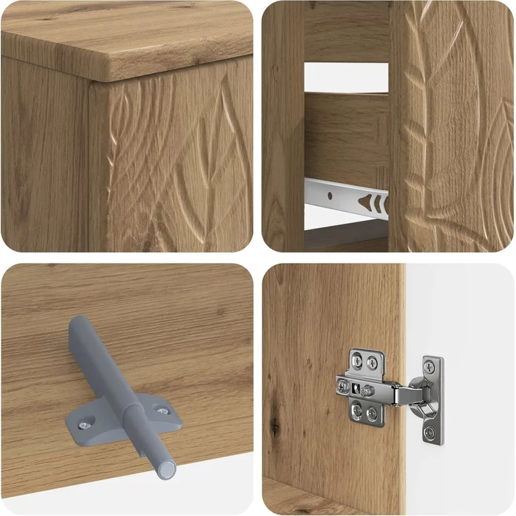 vidaXL 4-teiliges Badezimmer-Schrank-Set DELFT Artisan-Eiche 3417953 – Bild 8