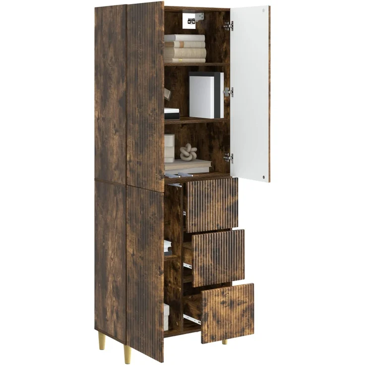 vidaXL Schrankset 2 stk. Räuchereiche Holzwerkstoff 3416579 – Bild 3