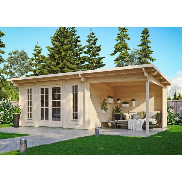 Gartenhaus Jacob 44 B + Seitendach Lichtgrau – Bild 1