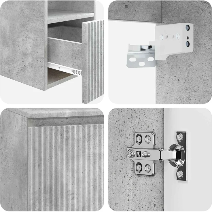vidaXL Badezimmerschrank-Set 3 stk. Betongrau 135 x 35 x 80 cm 3405660 – Bild 9