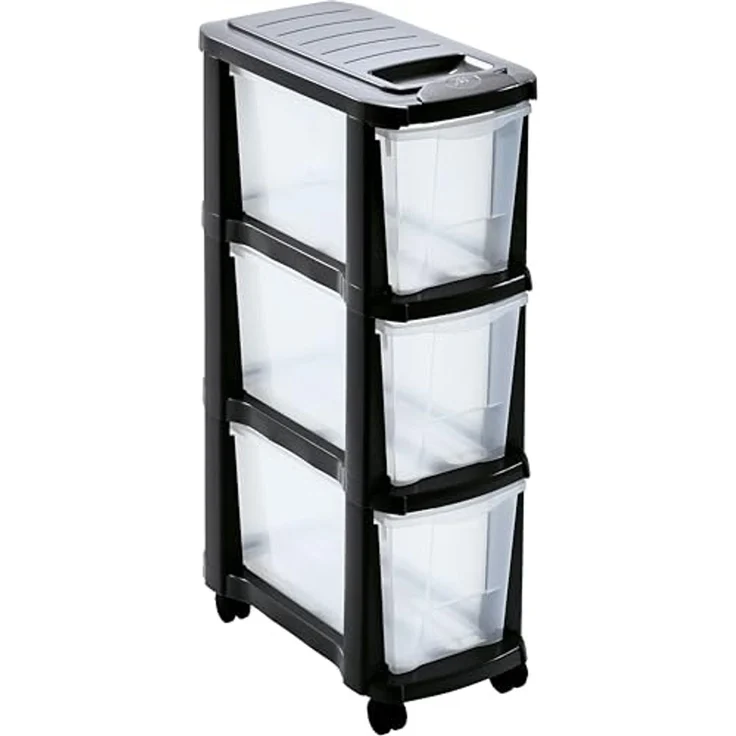 Mondex Schubladen Rollcontainer Turm Wagen Wäschesortierer schmal – Bild 1