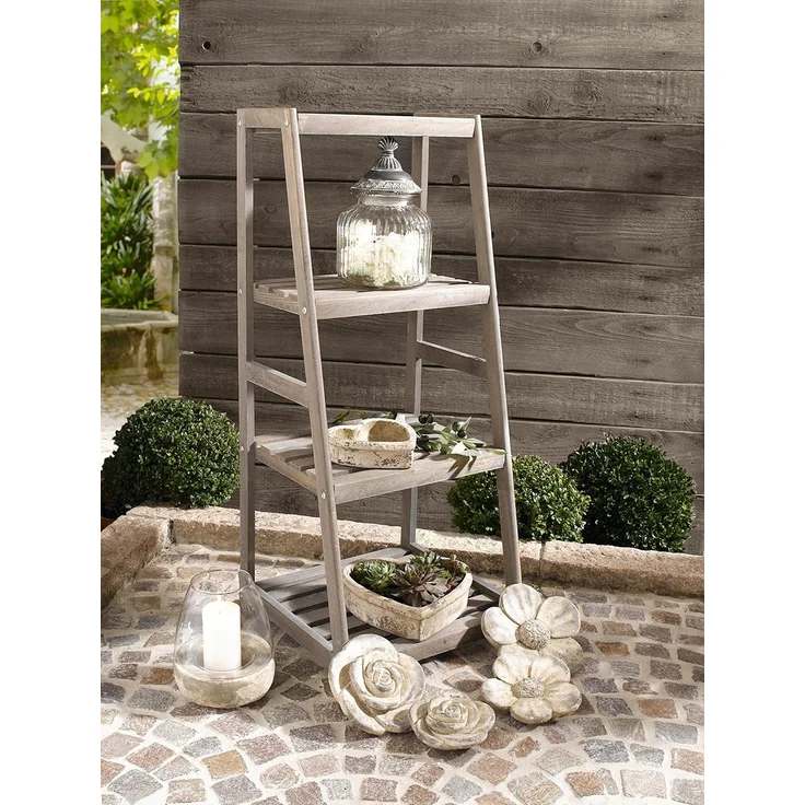 Holzregal "Leiter" Wandregal Ablageregal Regal Bücherregal Allzweckregal – Bild 2