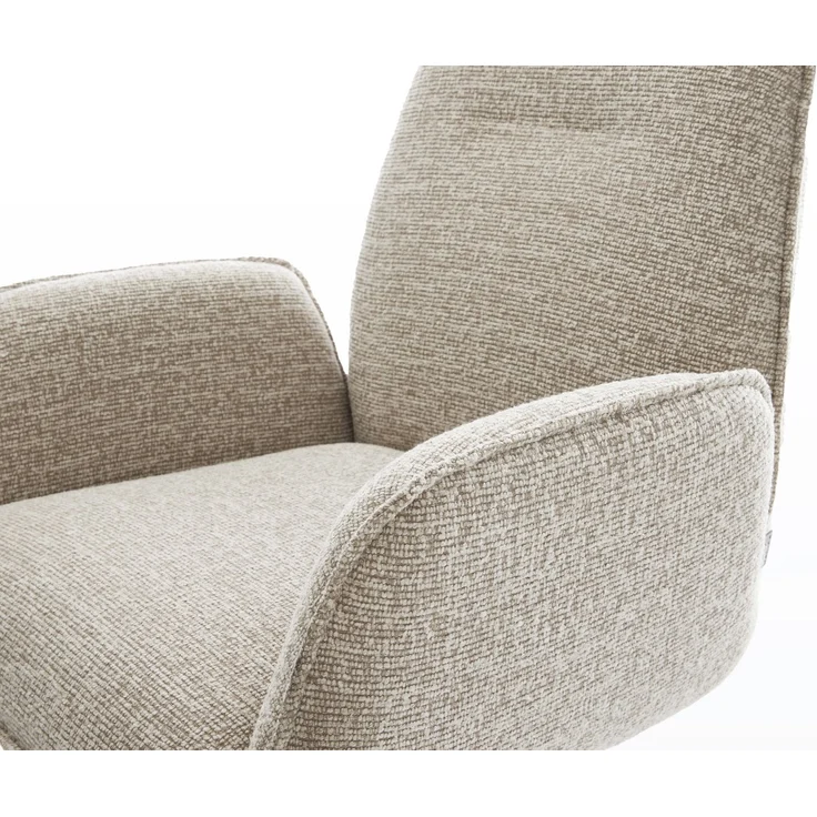 Drehstuhl Zoa-Flex Webstoff Soft Beige Fußkreuz Edelstahl 360° drehbar Wippfunktion Taschenfederkern – Bild 4
