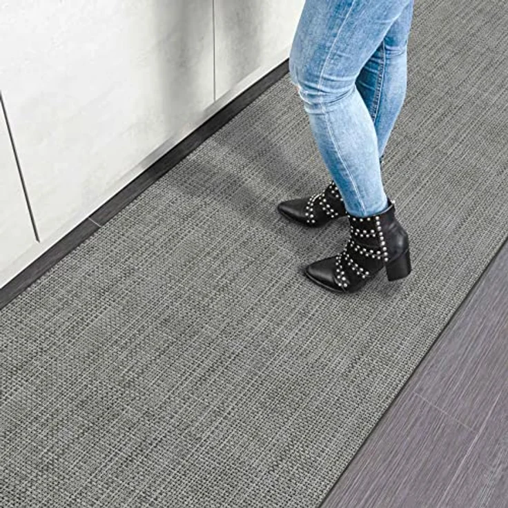 ANRO TATAMI Küchenläufer, Hochwertiger Outdoorläufer in Grau, Eckig, Höhe 3 mm, Rattanoptik, Fußbodenheizungs- und Trittschalldämmung geeignet – Bild 7