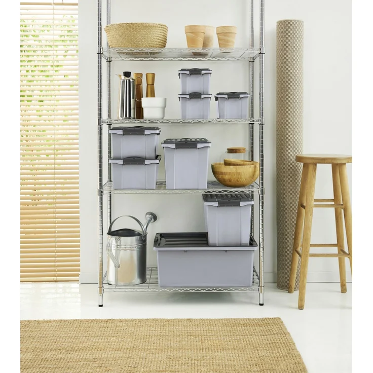 Rotho Aufbewahrungsbox Compact mit Deckel 27 x 18,5 cm 4,5 L misty blau – Bild 3