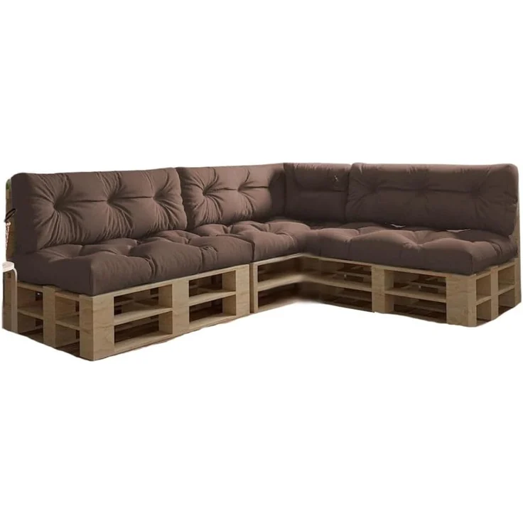 chilly pilley Palettenkissen Wasserdicht Palettenauflage Palettenpolster Palettenmöbel Gartenkissen Wasserfest Wasserabweisend viele Größen und Farben (Set 7 er. Braun) – Bild 1