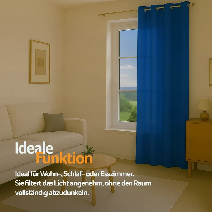 Bestlivings Blickdichte, Gardine mit Ösen, in vielen Größen und Farben Blau 140x175 cm – Bild 7