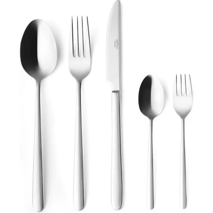 Mulex Besteckset Pavia, Chrom, 18.10 Edelstahl, elegantes Design mit geraden Linien