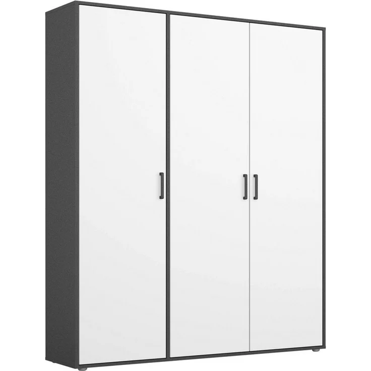 Rauch Möbel 'Voyager' Kleiderschrank, Holz, Weiß | Grau Metallic, Zubehör Premium, Breite 140 cm | ohne Schubladen – Bild 1