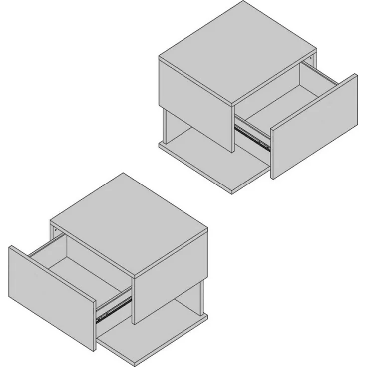 BMG Möbel Nachtschrank Faro 2 (Nachtkonsole) grifflose Schublade, wandhängend, links rechts montierbar – Bild 3