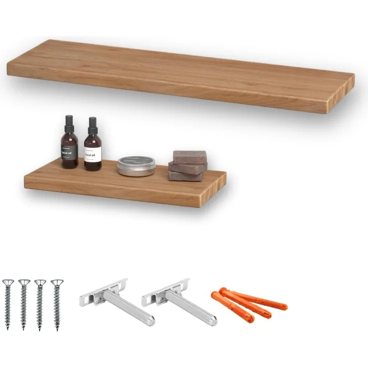 2er Set Regalbretter - Eiche natur - 40cm | 70cm