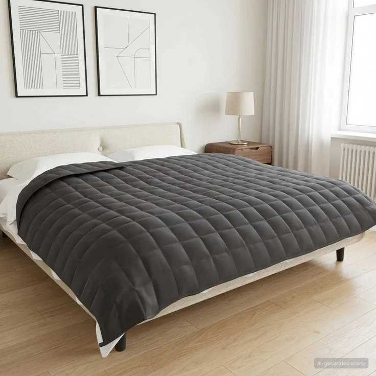 vidaXL Gewichtsdecke Anthrazit 235 x 290 cm 11 kg 100% Baumwolle 205T 42044013 – Bild 1