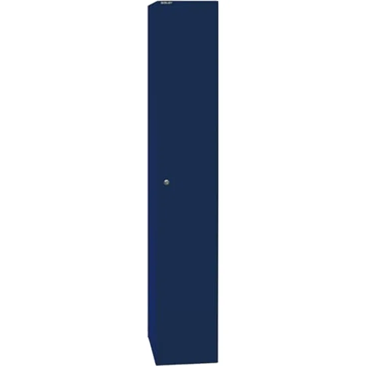 Bisley Garderobenschrank Office mit Schloss aus Stahlblech, 1 Fach mit Hutboden & Kleiderstange - Kleiderspind abschließbar, Spind Tiefe: 45,7 cm - Farbe: oxfordblau, CLK181-639