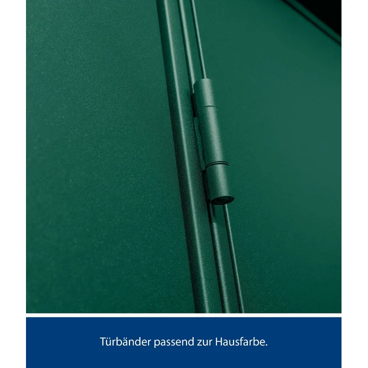 Hörmann Metall-Gerätehaus Berry Modern mit Pultdach Typ 2, 248 x 283 cm, moosgrün, 7 m²,2-flüglige Tür – Bild 4