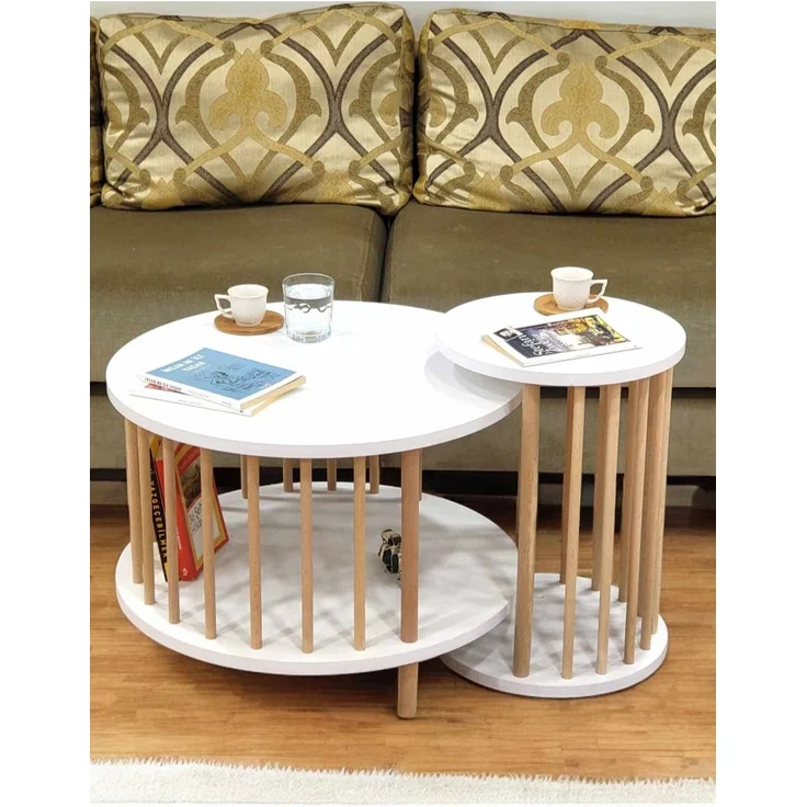 Skye Decor 'Peka-Set108 - White' Couchtisch-Set, Weiß, 60 x 43 x 60 cm – Bild 2