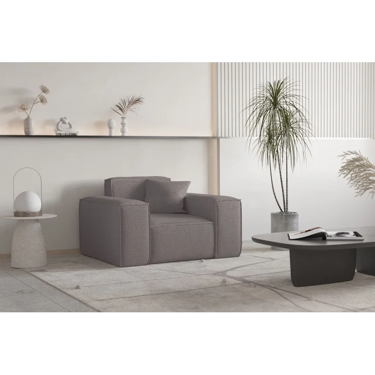 Sessel Designersessel CELES PREMIUM in Stoff Ascot Bukla Taupe – Bild 1