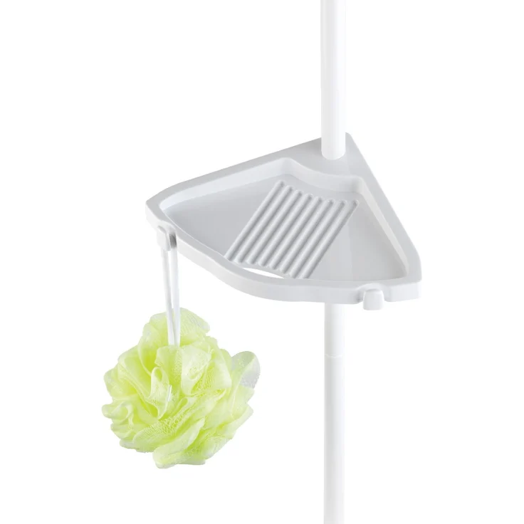 Wenko Teleskop-Duschecke Easy Aluminium, weiß, 4 Ablagen – Bild 3