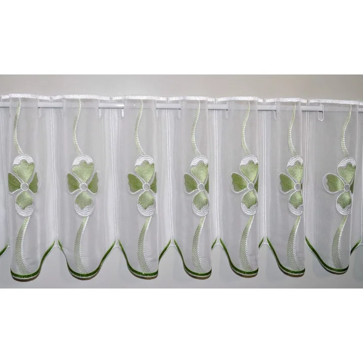 Stickereien Plauen Scheibengardine Glasgow, Stangendurchzug (1 St), transparent, Voile