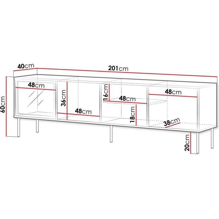 TV-Lowboard Domi 200 3D (Farbe: Eiche Cremona) – Bild 4