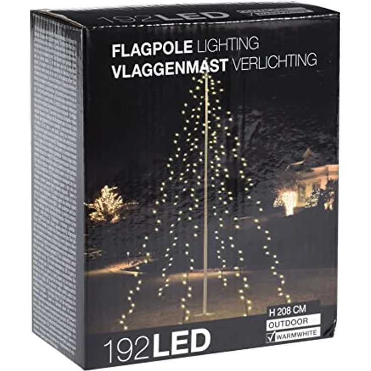 Spetebo LED-Lichternetz LED Fahnenmast Lichterkette 192 LED, 192-flammig, Weihnachtsbaum und Fahnenmast Beleuchtung – Bild 3