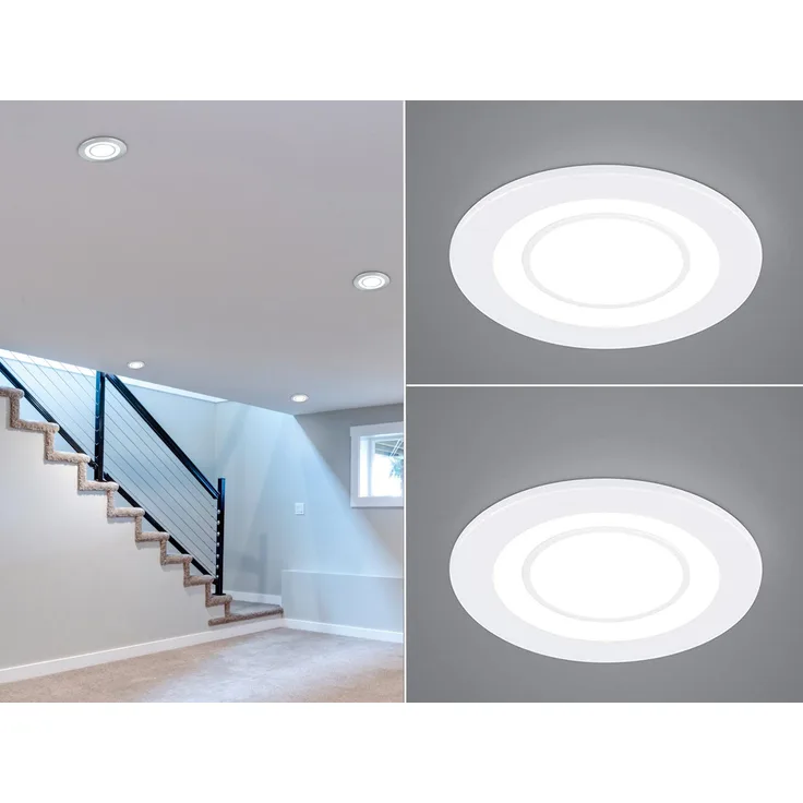 Runde LED Deckeneinbaustrahler 2er Set in Weiß matt Ø 8,2cm