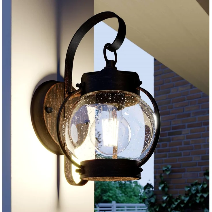 Lindby Außen-Wandleuchte Gerlo, Metall, Braun IP23, 1 x 60 W – Bild 2