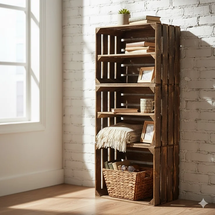 Holzkisten Geflammt 50 x 40 x 30cm mit Regalböden Lang DIY – Bild 7