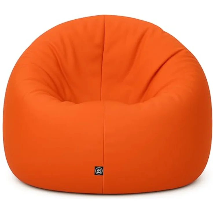 PATCH HOME 2-in-1 Sitzsack Sessel - Gaming Bean Bag mit Reißverschluss - Bereits befüllt, Ergonomisch & Robust für Kinder & Erwachsene - Indoor & Outdoor, Wetterfest (Orange, 155cm) – Bild 7