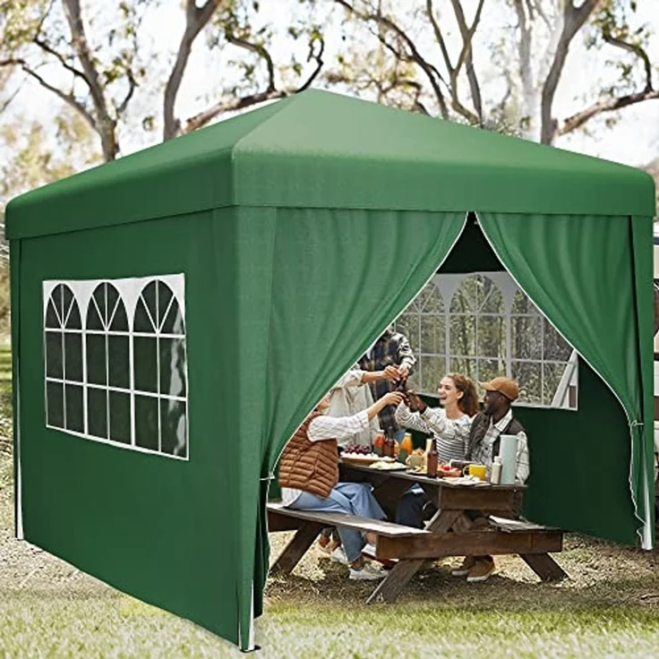 YITAHOME 3X3M Outdoor Pop Up-Pavillon mit Seite Faltpavillon, Wasserdichter Faltbarer Gartenpavillon Für Alle Jahreszeiten Camping Pavillon Anti-uv Mit Kostenlosen Höhenverstellbaren Für Party Märkte – Bild 1