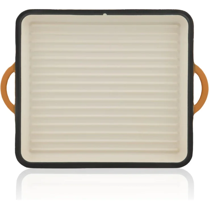 Mahlzeit Bräter Gusseisen emailliert, 10,5 L, Sunny Orange, Bräter 2in1 mit Pfanne, Gusseisen – Bild 5