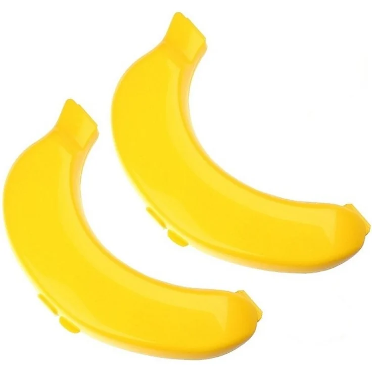 Sanixa Aufbewahrungsdose Bananenbox 2er Set Gelb Kunststoff BPA Frei Bananendose (2er Set, 2 St, Bananen Aufbewahrung Dose), Aufbewahrungsbox Bananenhalter Lunchbox Kinder – Bild 3