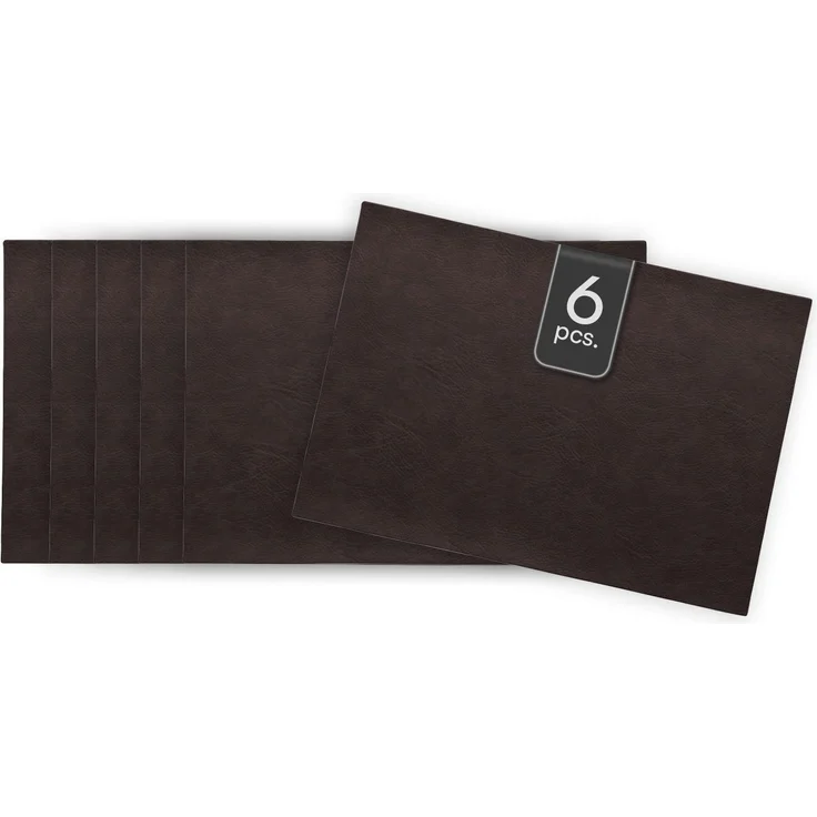 ASA SELECTION Platzset VEGAN LEATHER, Tisch-Sets, Dunkelbraun, B 33 cm, (6-St) – Bild 1