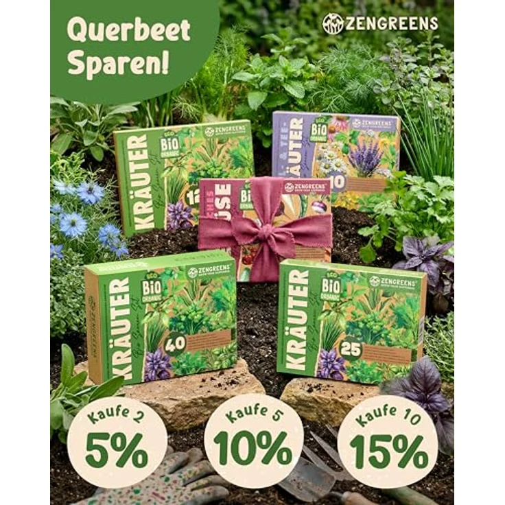 ZenGreens® - Bio Kräuter Samen Set - 15 Kräutersamen für den einfachen Anbau im Garten, Balkon oder Hochbeet - Pfalnzensamen - Saatgut – Bild 10