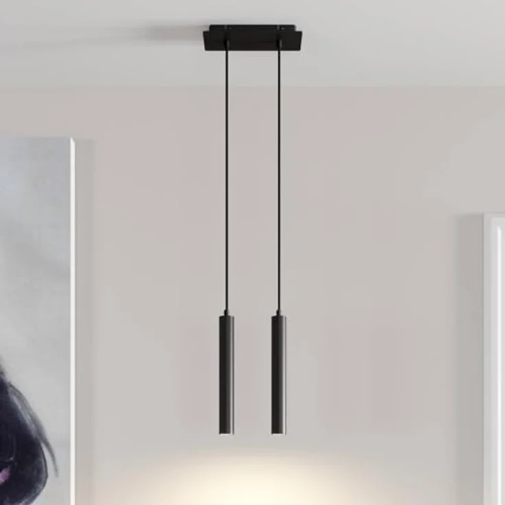 Arcchio LED Franka, 2-flammige Wohnzimmerleuchte aus schwarzem Aluminium, energiesparend und direkt nutzbar – Bild 2