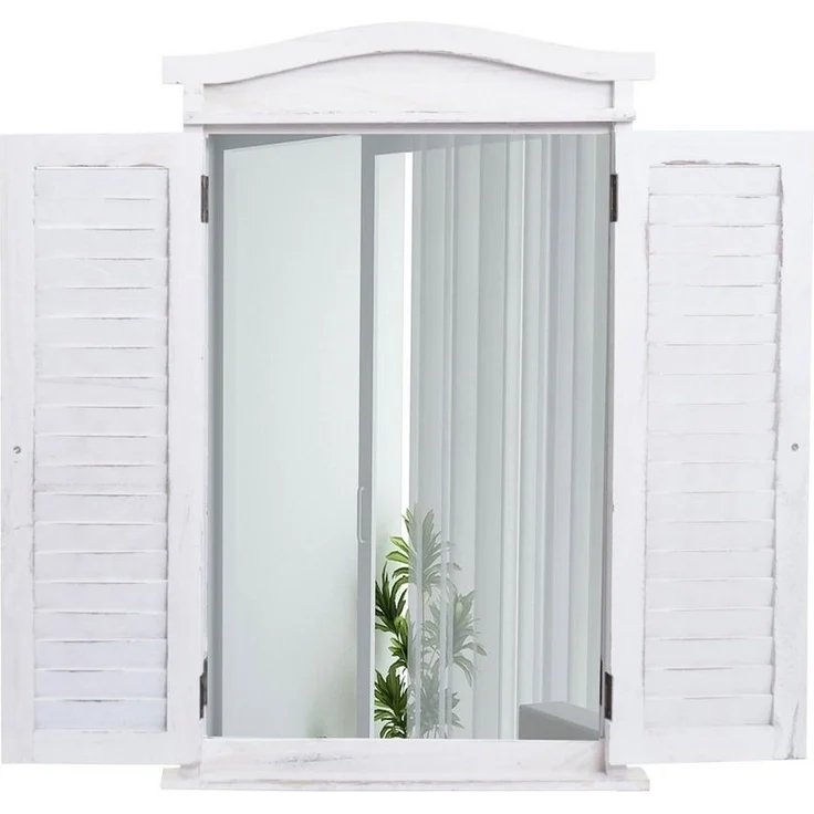 MCW Wandspiegel Spiegel (1-St), Fensterladenoptik, Einfache Wandmontage durch 2 Aufhängeösen – Bild 5