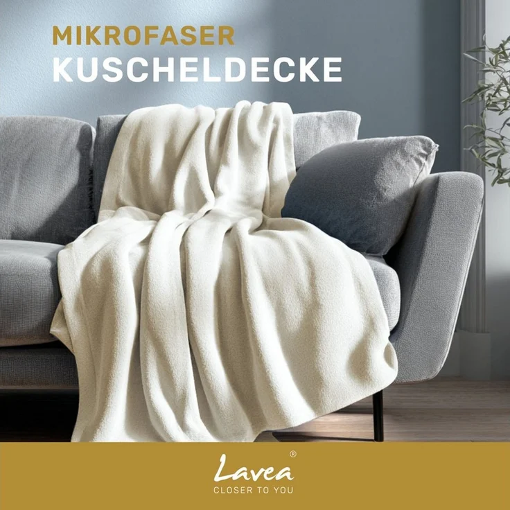 Wohndecke Kuscheldecke, Fleecedecke, Wolldecke flauschig und weich, Lavea, Mikrofaser, Atmungsaktiv & Hautfreundlich – Bild 1