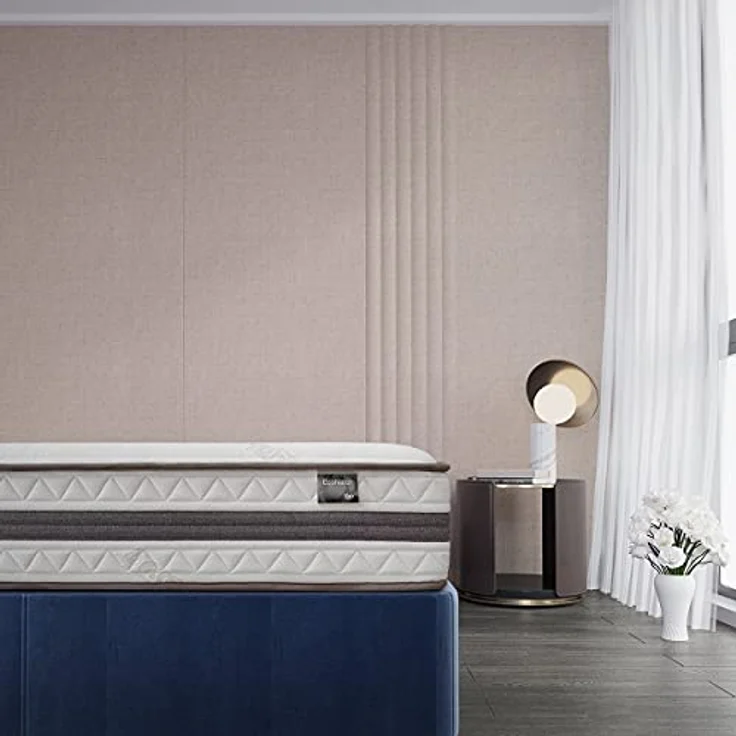 Kuo Dream - Eco Natur Matratze | 100% Spanisch, Oeko-TEX | Taschenfederkern, Baumwolle-Bamboo | Lendenwirbelstütze Latex, Ganzjährig, Beige, 135x180 cm – Bild 5